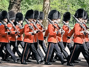 Guards and bears march