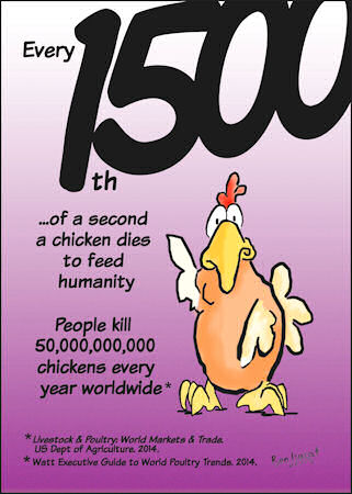 People kill five billion chickens per year