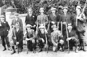 Early 20th century gamekeepers in England.