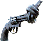 Knotted gun sculpture.