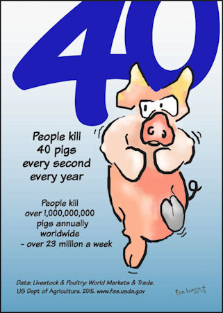 People kill over three billion pigs annually